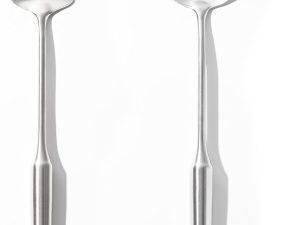 18/10 Stainless Steel Spatula Set - 15" Metal Spatulas for Kitchen Use, 1 Slotted Spatula + 1 Solid Turner, Heat Resistant Metal Cooking Utensils, Dishwasher Safe, Silver