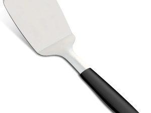 Stainless Steel Spatulas Set, 13.3 inch Metal Spatula, Full Tang Solid and Slotted Turner for Cooking Cast Iron Skillet, Heat Resistant Silicone Handle (Solid 4.6"x3.7")