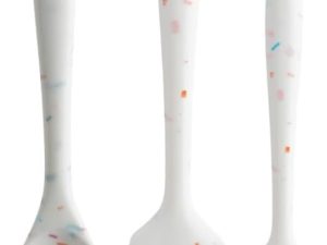 Confetti Silicone Utensil Set – 11" Spatula, 11" Spoonula & 8" Small – Reinforced hybrid flexible silicone, BPA-free, heat resistant to 428°F, ergonomic & dishwasher safe.