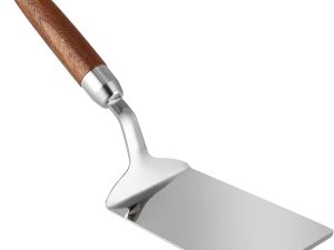 Stainless Steel Spatula with Wooden Handle, Nonstick Pancake Turner, Fried Egg Flipper for Cooking, Frying, Grilling, Baking, BBQ