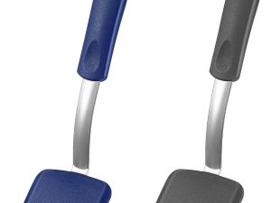 Silicone Cookie Spatula  2 Pack Mini Brownie Spatula Flexible Kitchen Small Silicone  for Nonstick Cookware Heat Resistant No Scratch Flipper for Egg Pancake(Gray, Blue)