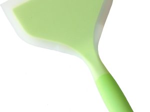 Silicone Wrapped Plastic Fish Spatula Pancakes Shovel Non-Stick Heat-Resistant Wide Flat  For Egg Tamales Pizza (Green)