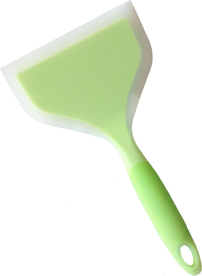 Silicone Wrapped Plastic Fish Spatula Pancakes Shovel Non-Stick Heat-Resistant Wide Flat  For Egg Tamales Pizza (Green)